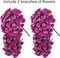 2PCS Artificial Hanging Hibiscus Flowers – UV Resistant Faux Silk Floral Plants for Outdoor Spring & Summer Decor, Realistic Hanging Flowers for Porch, Patio, Yard & Planters (Fuchsia)